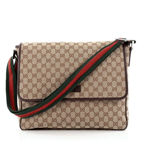 gucci messenger bag red green strap|authentic gucci messenger bag.